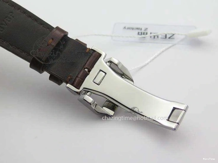 MIROTIME 0126 ModernLook Portuguese IW371445 ZF 1:1 Best Edition SS White Dial Gold Markers On Brown Leather Strap A79350 V 7269